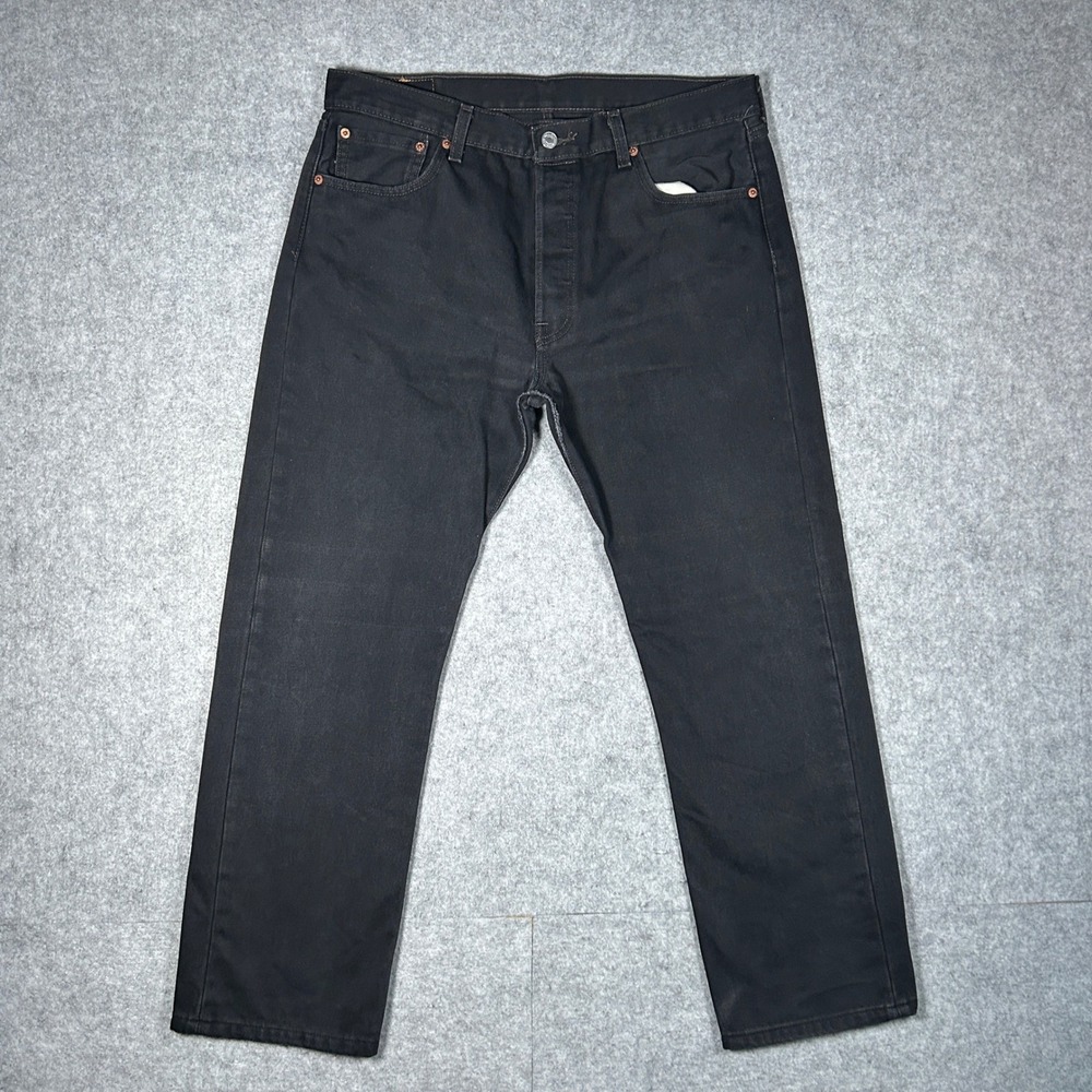 Levi's 501 Denim Jeans Mens 34x30(34x28) Black original Fit Straight Leg Casual